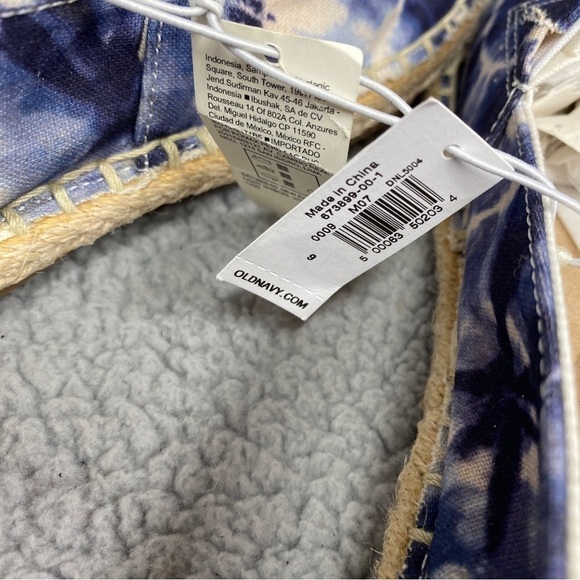 NEW Old Navy Blue Tie Dye Light Shibori Espadrilles Canvas Slip On Shoes Sz 9 - Picture 8 of 8